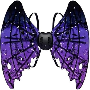 Imagem de Fantasia formato de Asas de Elfo com Led Brilhante e Musica Ideal para festas, eventos de cosplay e celebrações como Halloween e Natal, as asas criam um ambiente mágico (Vampiro)(ROXO)