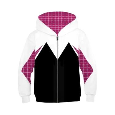 Imagem de Moletom Infantil De Super-Herói Miles Morales Spider Gwen Com Zíper 3D
