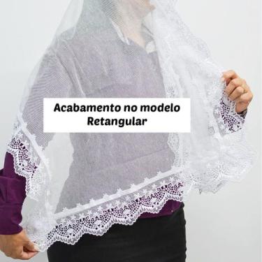 Imagem de Véu Ccb Adulto Renda Guipir Larga Com Aplique Floral (Mariana) - Centr