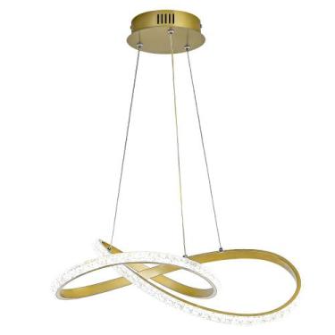 Imagem de Lustre Pendente Led Design Moderno Cristal Luz 3em1 Sala - Nitrolux, D