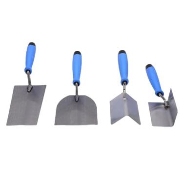 Imagem de Luocute Conjunto de Espátula de Drywall 5 Peças, Espátula de Canto de Aço Inoxidável de 90 Graus Com Lâminas à Prova de Ferrugem e Cabo TPR para Parede de Concreto de Gesso de Placa de