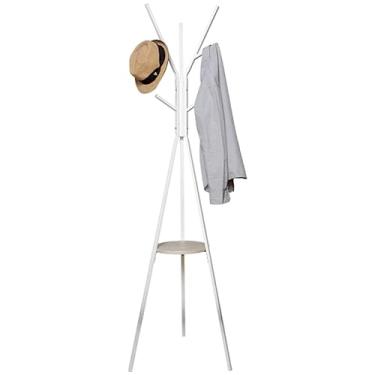 Imagem de 5sssallefaa Prateleiras de armazenamento para chapéus em forma de A independente, suporte de cabide de metal com 9 ganchos para casacos/bolsas/chapéus/cachecol, suporte de casaco com prateleira de