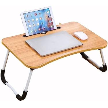 Imagem de Mesa de colo dobrável para tablet multifuncional com bandeja de café da manhã para comer, leitura de computador notebook, escrita na cama e sofá (natural)