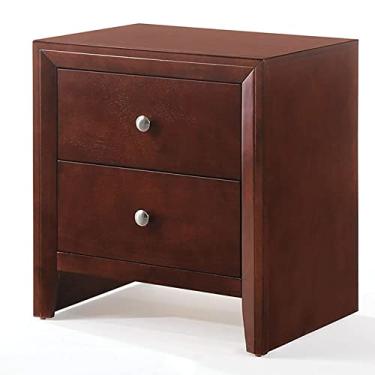 Imagem de pcagfaajmh Mesa de cabeceira moderna espelhada cômoda de madeira Queen King com gavetas para quarto, sala de estar, banheiro (baú cinza) (mesa de cabeceira cereja)