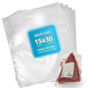 Imagem de Kit Saco Plástico Embalagem A Vácuo Lisa 20x30 100 Unidades - Seladora Uso Doméstico e Profissional (20x25)