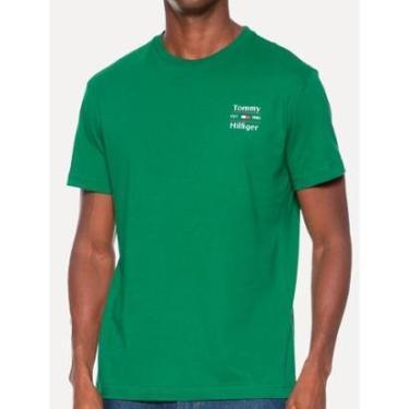 Imagem de Camiseta Tommy Hilfiger Masculina Core Logo Tee Verde Bandeira-Masculino