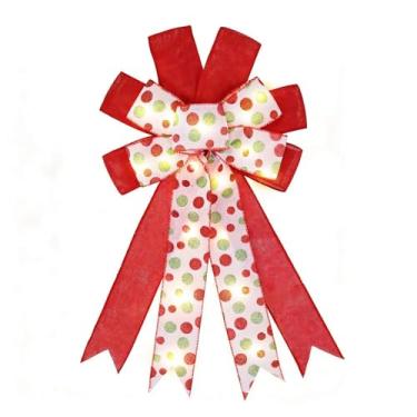 Imagem de Generic Laço de Natal, Laço Grande de Fita de Poliéster para Guirlanda e Embrulho de Presente, Com Tecido Resistente Ao Desbotamento para Decoração Interna e Externa, 19,69 X 11 (6#)