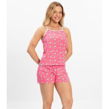 Imagem de Short Doll Curto Feminino De Liganete Bella Ana Rosa, G, Rosa