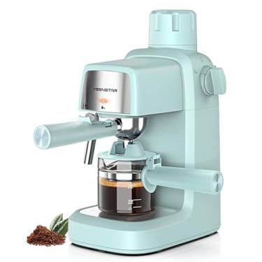 Imagem de KEENSTAR - Máquina de café expresso de 3,5 bar com espumador de leite, máquina compacta de 800 watts com função de pré-aquecimento, cafeteira de 4 xícaras para cappuccino ou latte, presente para os