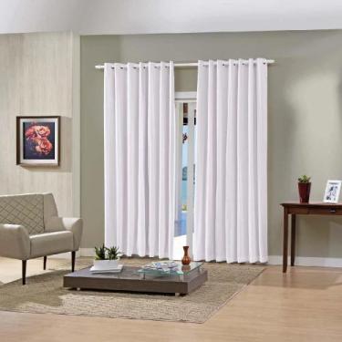 Imagem de Cortina Sala Quarto Duplex Lisa Bella Janela 4,20m x 2,30m, BRANCO