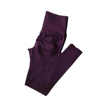 Imagem de Leggings De Yoga Sem Costura De Cintura Alta Para Mulheres, Calças De 