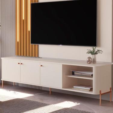 Imagem de Rack Para Tv 70 Polegadas Olaf Off White Bronze