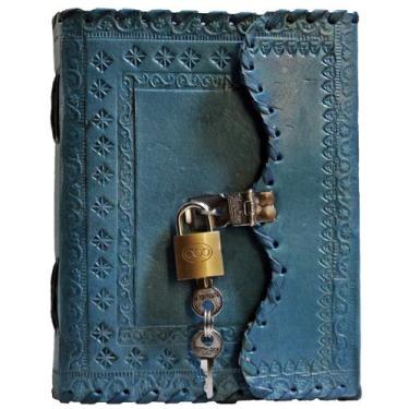 Imagem de Caderno de diário em couro Prastara Vintage 13x18cm 200 páginas