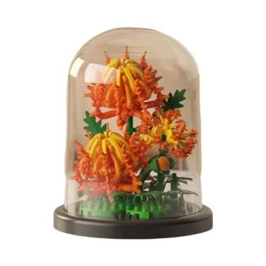 Imagem de Conjunto De Blocos De Montar 3D DIY Buquê Eterno De Rosas Com Caixa De