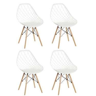 Imagem de Conjunto 4 Cadeiras Clarice Cloe Kaila Madeira Movescan Branca