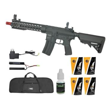 Imagem de Rifle Airsoft Ar15 Neptune 10 Short Et Keymod 6mm + Kit