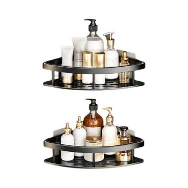 Imagem de Prateleira De Canto Para Banheiro Sem Furos, Suporte De Parede Para Ch