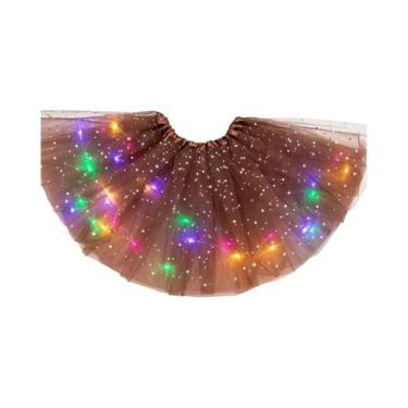 Imagem de Saia De Tule Curta Com Luzes LED Para Mulheres, Mini Tutu Para Fantasi