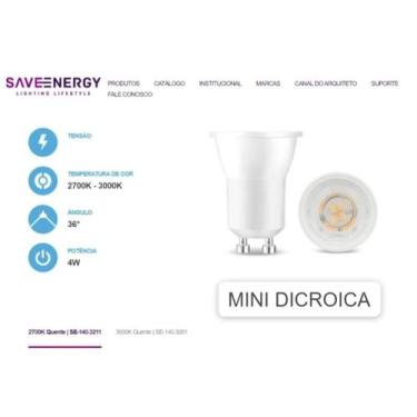 Imagem de Lampada Led Save 4w 2700k Mini Gu10 Autovolt Se-140.538 - Save energy