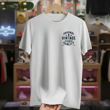 Imagem de Camiseta Masculina Basica Estampada Algodão Vintage Original Peito Min