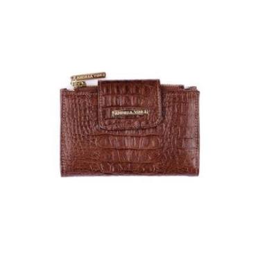 Imagem de Carteira feminina de couro croco Lanna-Feminino