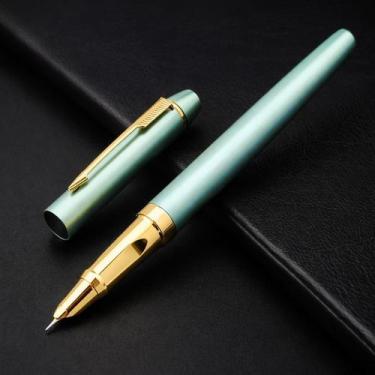 Imagem de Caneta Tinteiro Executiva Metal Verde Ponta Fina 0,38Mm - Luyke