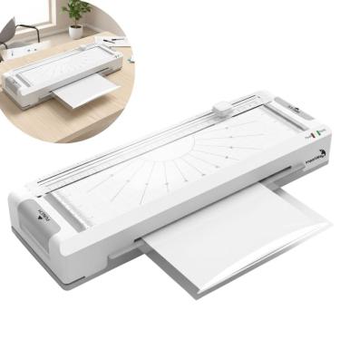 Imagem de Plastificadora Laminadora Refiladora A4 270W com Guilhotina Branca 220V Importway Iwe023