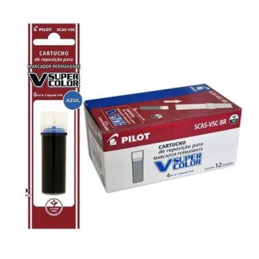 Imagem de Refil P/ Marcador Permanente V-super Color Azul Pilot C/12