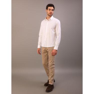 Imagem de Camisa Masculina Manga Longa Slim Básica - Branco-Masculino