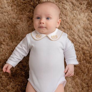 Imagem de Body Recém Nascido Bebê de Gola Bordado Coroa