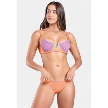 Imagem de Biquíni Areia Branca Praya Meia Taça Bicolor Laranja, M