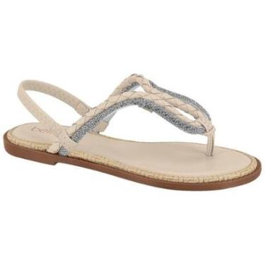 Imagem de Sandália Rasteira Feminina Creme Cristal Beira Rio 8472.418-Feminino