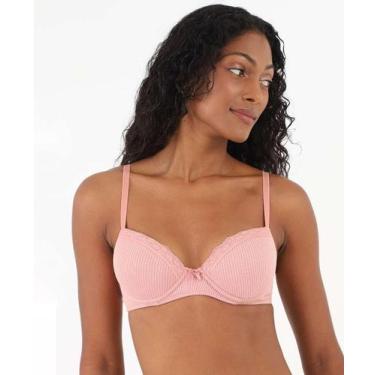 Imagem de Sutiã Com Base E Com Bojo Canelado Renda Marisa Rosa-72112, Rosa, 42