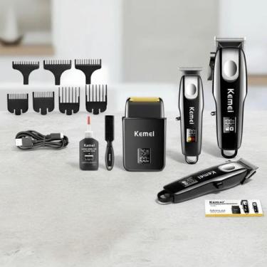 Imagem de Kit Barbeiro Completo Kemei Corte Preciso - Atena