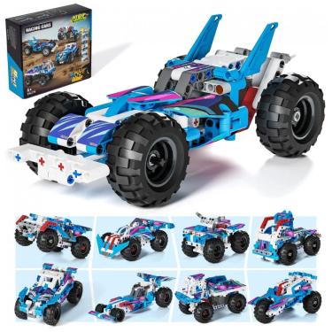Imagem de Kit Construção STEM Carro Off-road Pull Back Glikid 9 em 1 Technic para Crianças a Part...