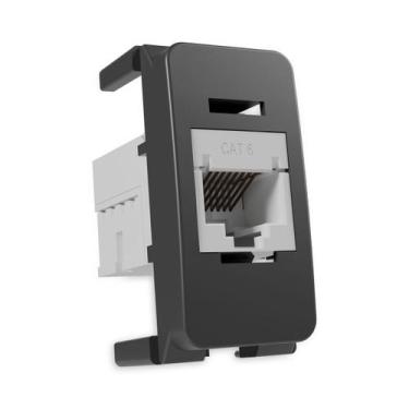 Imagem de Tomada Rede Informática RJ45 Cat6 MarGirius B3 Grafite, Grafite