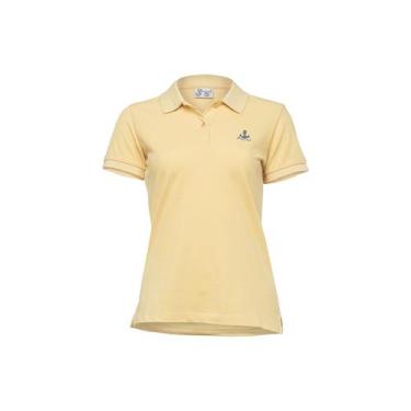 Imagem de Camiseta Gola Polo Amarela Estampa De Caranguejo Feminina Anemoss, Ama