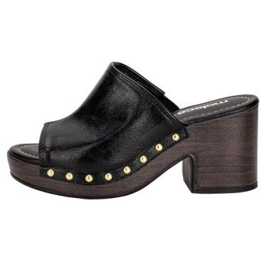 Imagem de Tamanco feminino salto grosso moleca 5549107, Preto, 36