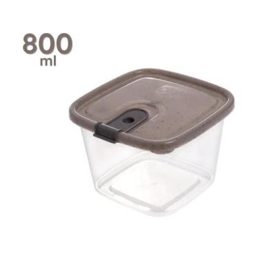 Imagem de Pote com Trava Marmita Vasilha Plástica Micro Freezer 800ml Organizado