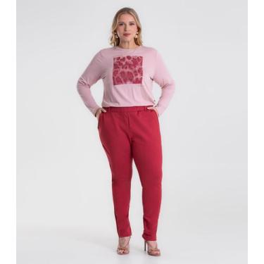 Imagem de Calça Feminina Ponto Roma Plus Size Secret Glam Vermelho, Plus G1, Ver