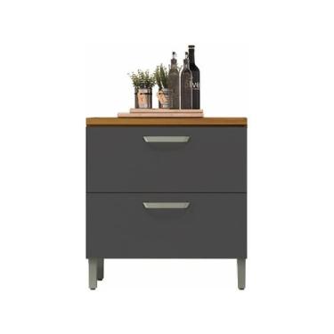 Imagem de Balcão 1 Porta 1 Gaveta 80cm em MDF Princesa Nesher, Grafite