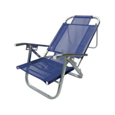 Imagem de Cadeira De Praia Reclinável Azul Copacabana Cad0399 Botafogo - Botafog
