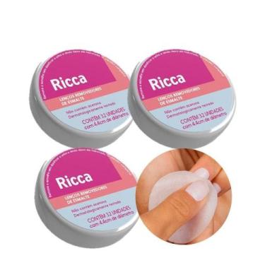 Imagem de Kit 3 Lenços Removedor De Esmalte Umedecidos 32un 4,4cm Ricca