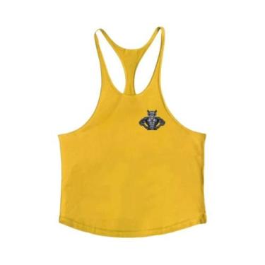 Imagem de Camiseta Sem Mangas De Algodão Com Estampa De Lobo Para Homens, Vestuá