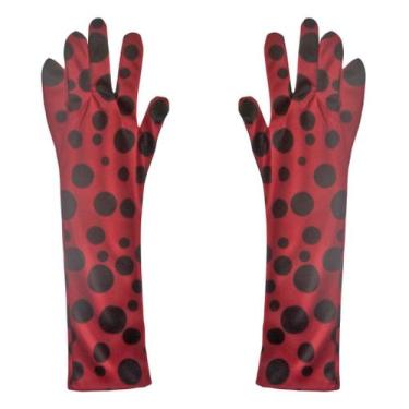 Imagem de Luva Ladybug Vermelha com Bolinhas Pretas Longa - 40cm - Extra Festas