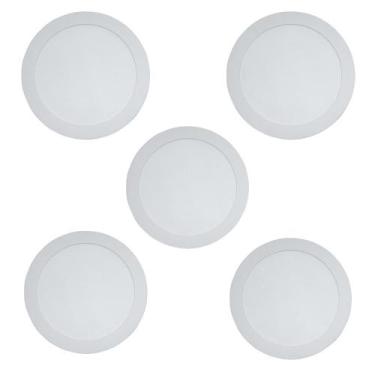 Imagem de Kit 5 Painéis Plafon Led de Sobrepor Modaza Redondo 18W, Branco 6500K