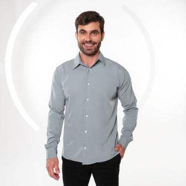 Imagem de Camisa Social Masculina Manga Longa Slim Fit Premium Elastano - Volgue