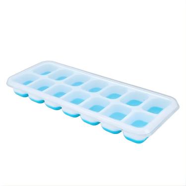 Imagem de Forma de Gelo Fundo Flexível 14 Cubos para Bebidas em Silicone com Base Maleável para Freezer Uni Home