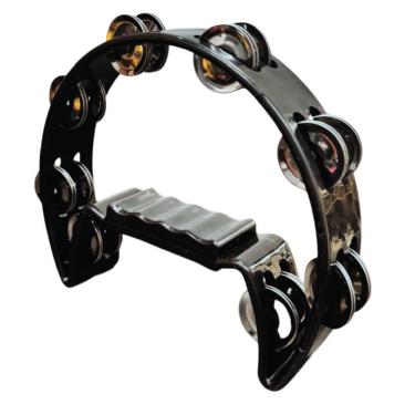 Imagem de Pandeiro Meia Lua Pandeirola Colorido Som Agudo com Policarbonato de Alto Impacto Preto OEM