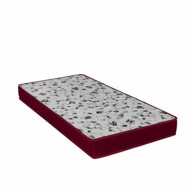 Imagem de Colchão D23 Solteiro – Suede Vinho - 88 x 188 x 12 cm